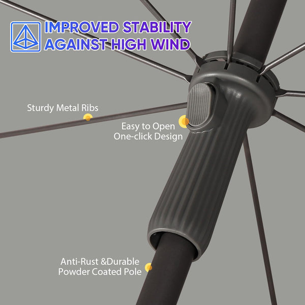 Sekey 2m Garden Parasol with Umbrella Cover - Adjustable and Portable Patio Umbrella for Beach, Garden, Pool, and Patio - UPF 50+ Sun Protection