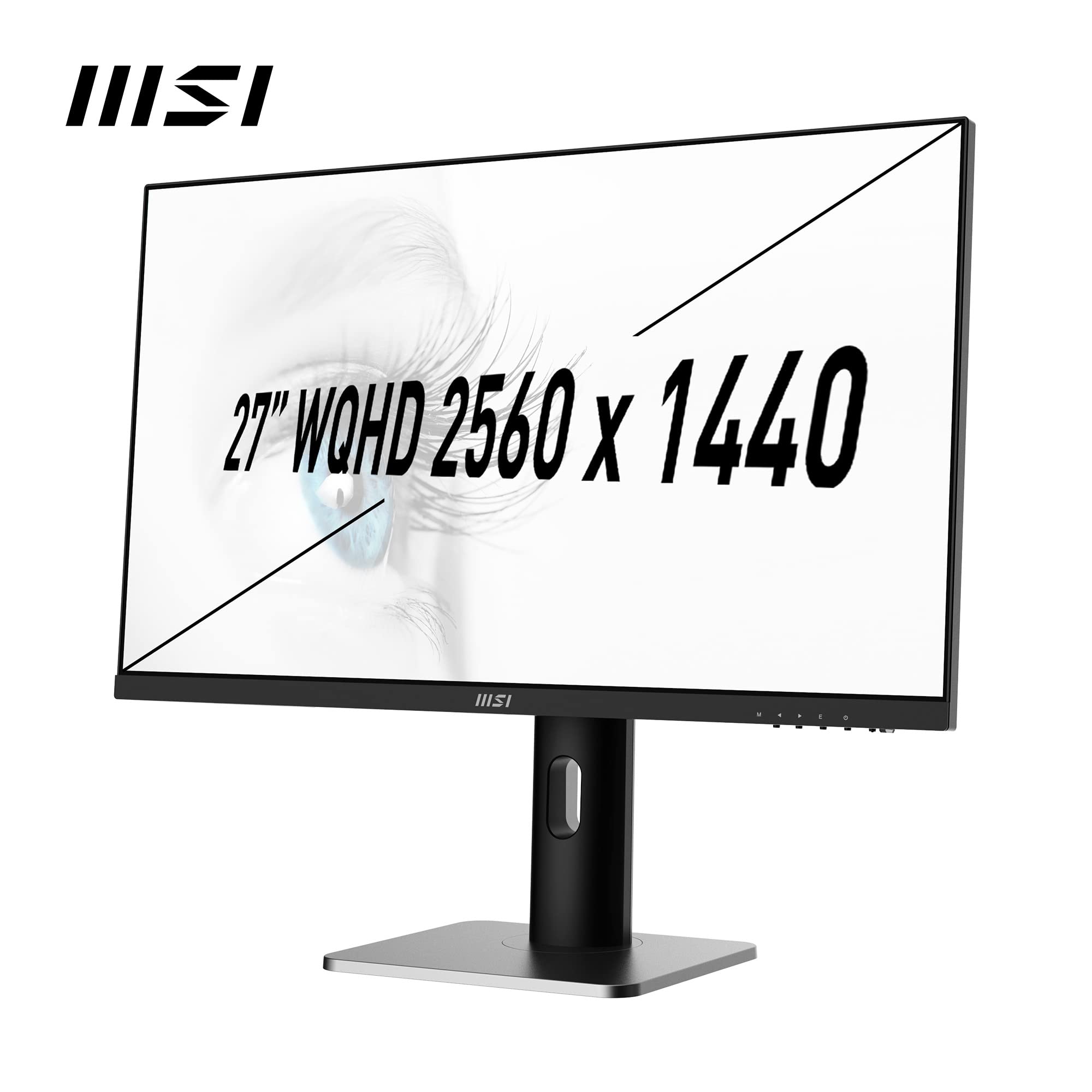MSI PRO MP273QW E2 27 Inch WQHD Office Monitor - 2560 x 1440 IPS Panel, 100 Hz, Eye-Friendly Screen, Built-in Speakers, Tilt-Adjustable - HDMI 2.0b, DP (1.2a)