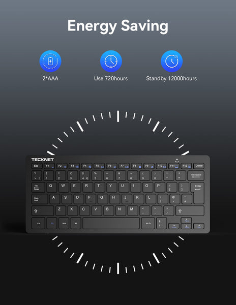 TECKNET 2.4G Wireless Keyboard For Windows/Chrome OS, UK Layout Compact Mini Keyboard, Small Silent Whisper-Quiet Keyboards with 12 months Battery Life (Pink)