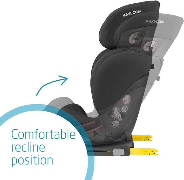 Maxi-Cosi RodiFix AirProtect High Back Booster Seat, 15 - 36 kg, 3.5 - 12 Years, Reclining ISOFIX Car Seat, Adjustable Headrest/Backrest, Extra Side Protection, Quick & Easy Buckle-up, Authentic Black
