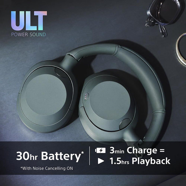Sony ULT WEAR - Wireless Noise Cancelling Headphones, ULT POWER SOUND, Ultimate Deep Bass, Same Processor as WH-1000XM5, Clear Calls, 30hr Battery, IOS & Android - Black