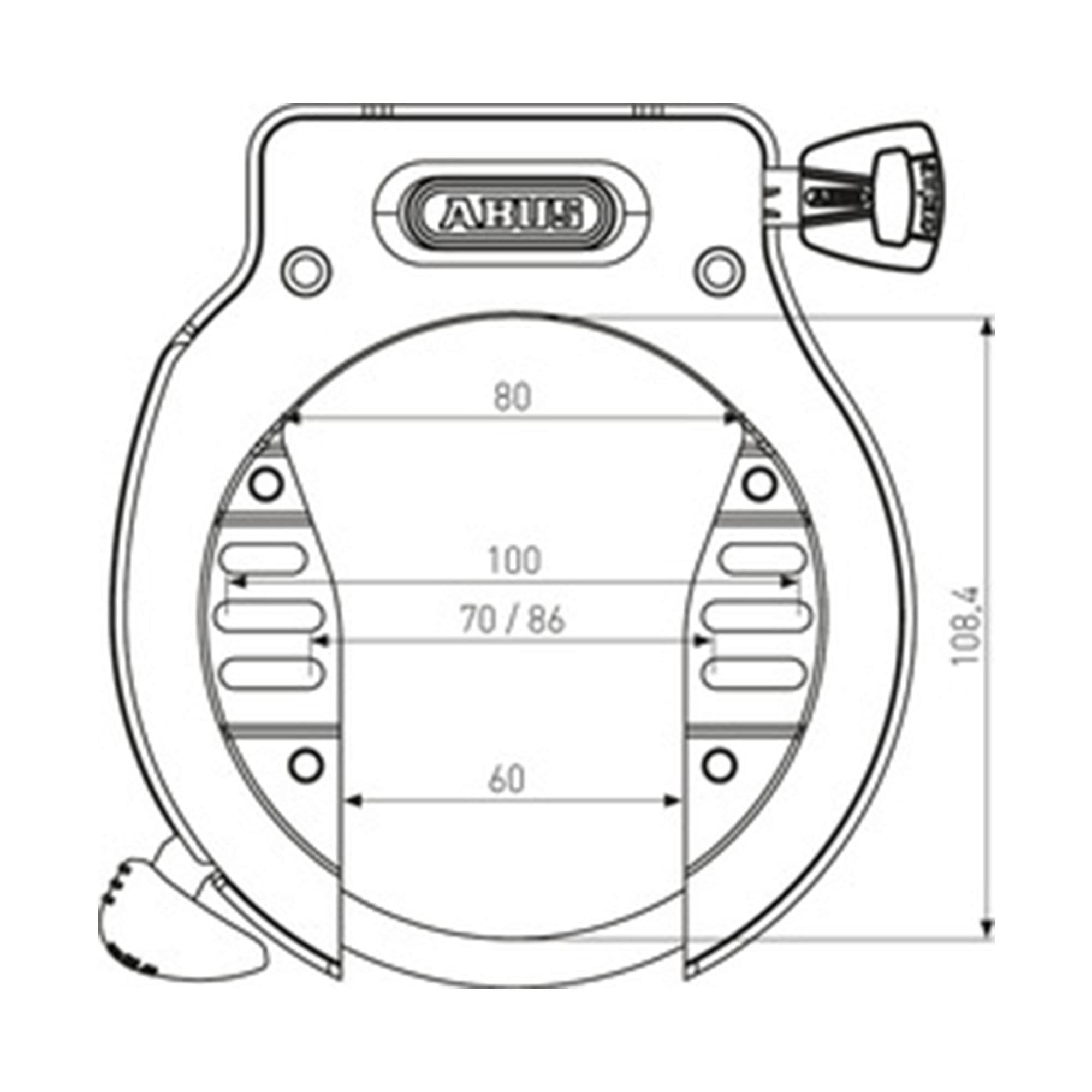 ABUS Unisex - Adults 4650SL R BK OE Frame locks, single colour, universal
