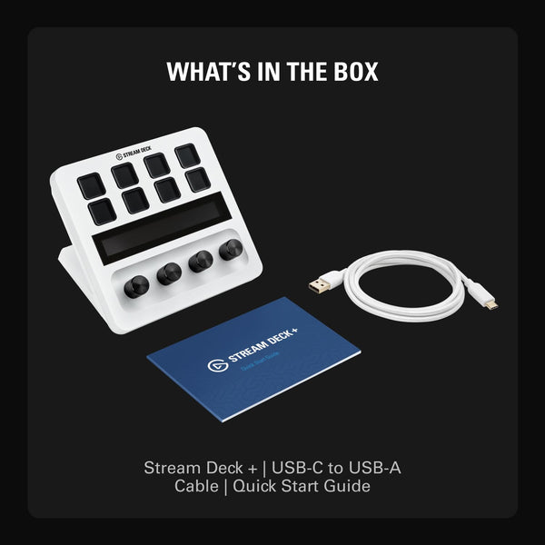 Elgato Stream Deck + White, Audio Mixer, Production Console and Studio Controller for Content Creators, Streaming, Gaming, with customizable touch strip dials and LCD keys, works with Mac and PC