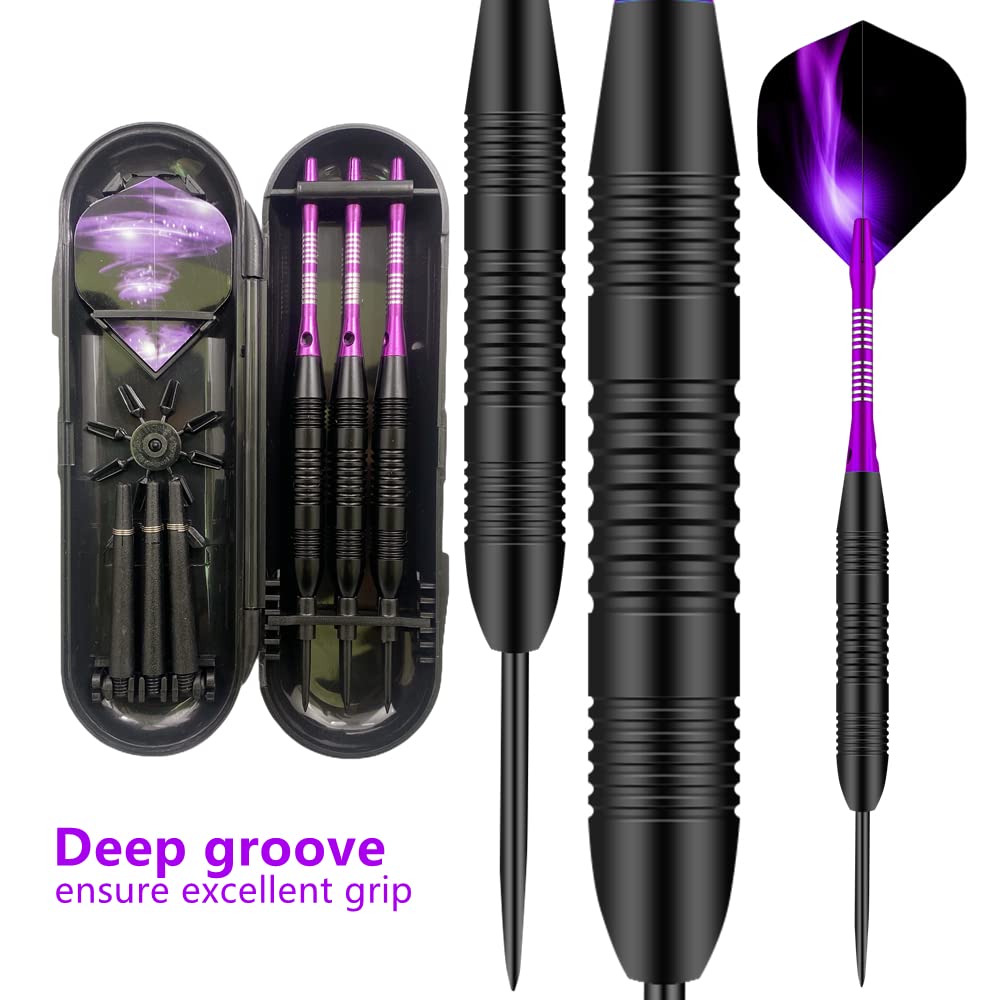Steel Tip Darts Set,3 Pack Professional Dart with Aluminum Shafts and Darts Case