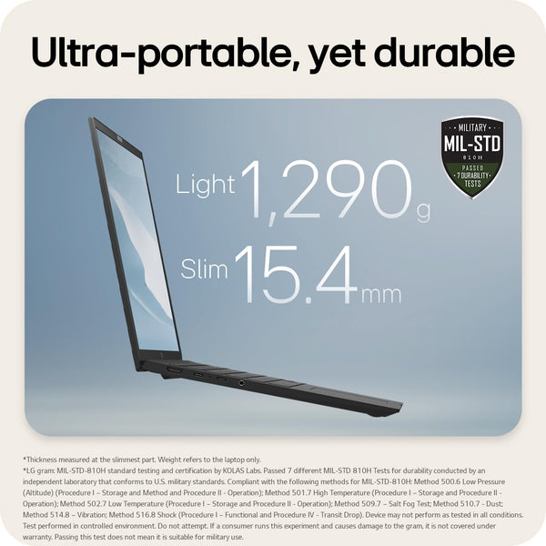 LG gram 16Z90TL - 16 Inch 2.5K IPS Ultra-Lightweight Laptop, Intel Core Ultra 7 256V 47TOPS NPU - EVO Edition, 16GB RAM, 1TB SSD, Windows 11 Home, gram Hybrid AI, Copilot+ PC, Black (2025)