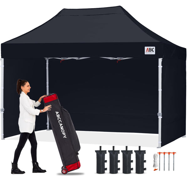 ABCCANOPY 3x6M Pop Up Gazebo Canopy Commercial Tents Market stall with 4 Removable Sidewalls and Roller Bag Bonus 4 Weight Bags (Grey)