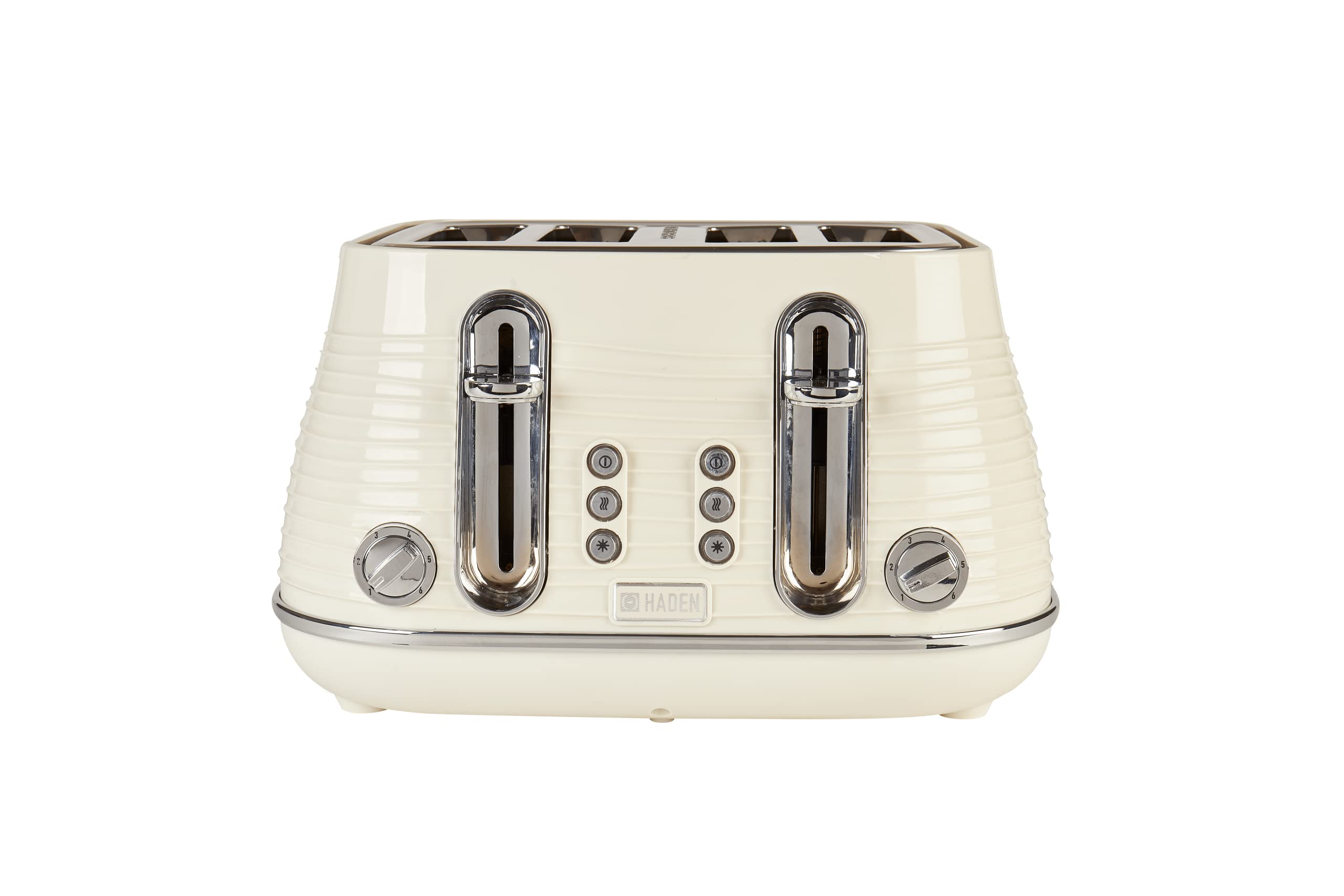 Haden Devon Cream 4 Slice Toaster - 6 Browning Settings, 4 Slice Toaster with Wide Slots, Toaster 4 Slice with Defrost, Reheat And Cancel Settings
