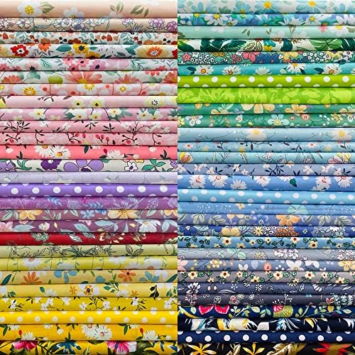 newamishquilt 50 PCS 100% Cotton Fabric Bundles for Quilting Sewing DIY & Quilt Beginners, Quilting Supplies Fabric Squares (50 PCS 12'' x 12'')