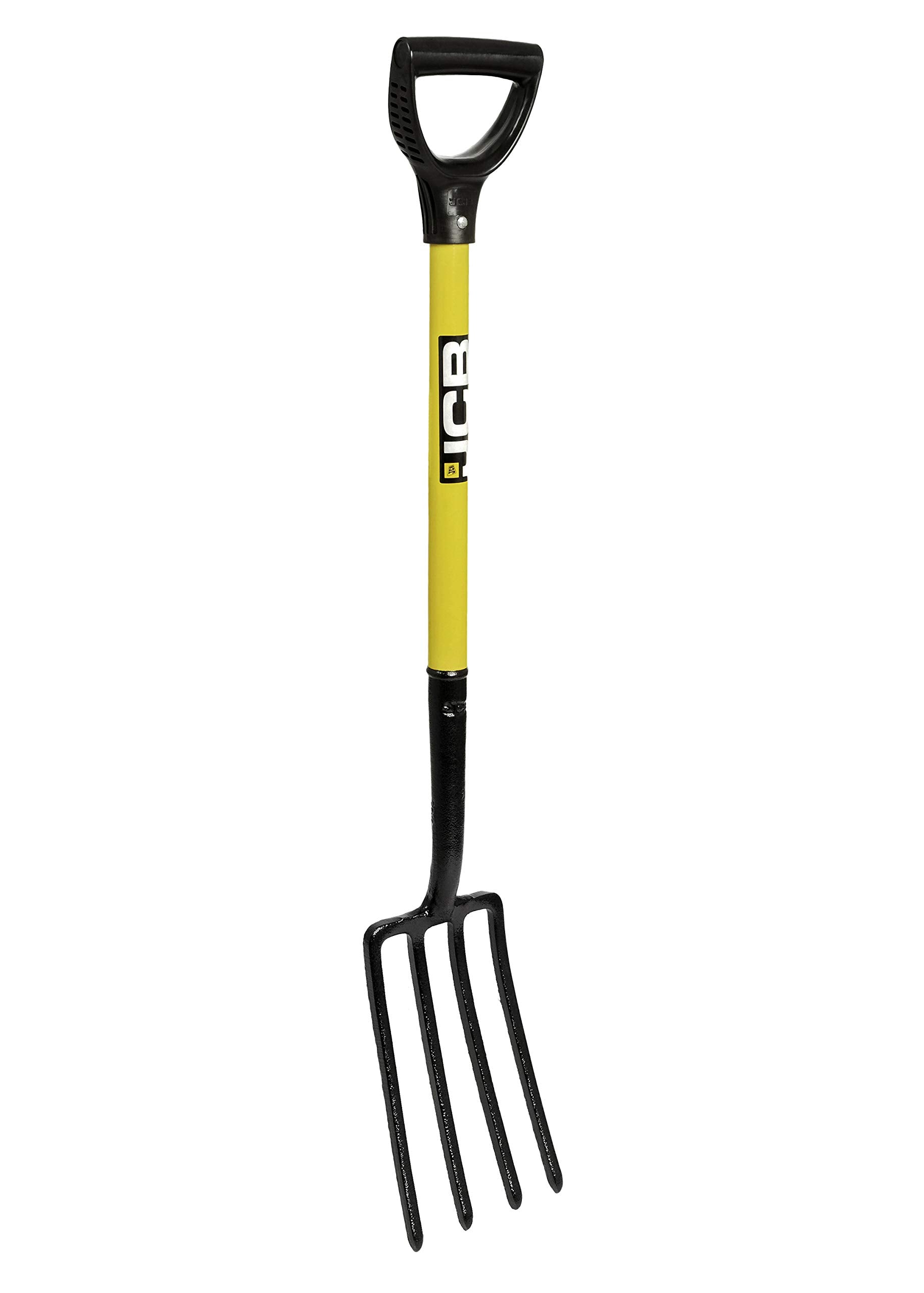 JCB Professional Border Fork High Carbon Steel 4 Prong Head , Garden Tool for Gardening, Landscaping, and Border Maintenance