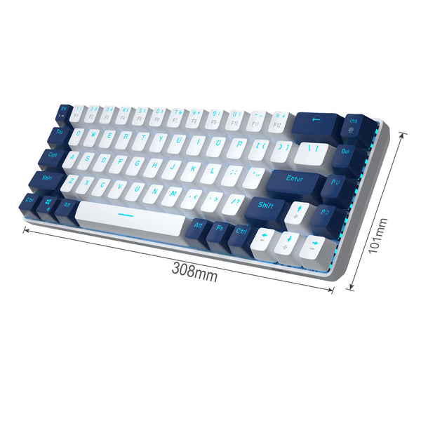 MageGee Portable 60% Gaming Mechanical Keyboard, Minimalist MK-Box Ice Blue Backlit Compact 68 Keys Wired Office Keyboard with Red Switch for Windows Laptop PC Mac Convenient(Gray & White)