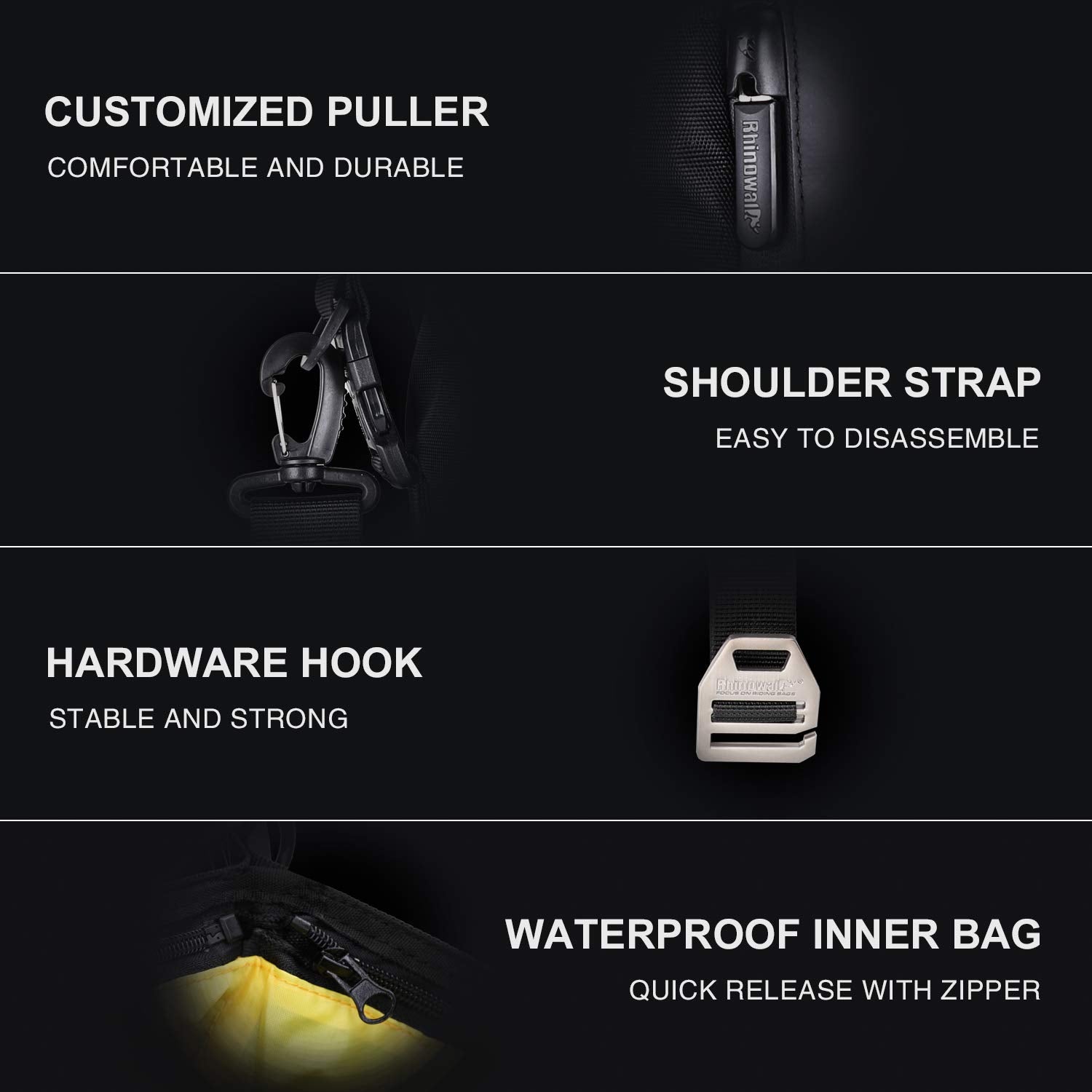 Motorcycle Pannier Bag 10/20/30L Waterproof Rear Rack Trunk Motorcycle Rear Seat Tail Package Multifunctional Motorbike Saddle Bag Black 10L