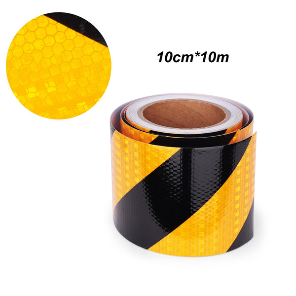 XFXIA Reflective Tape - Yellow & Black, 10cm x 20m, Waterproof, Self-Adhesive Warning Tape for Vehicles, Cars, Trailers, Outdoors