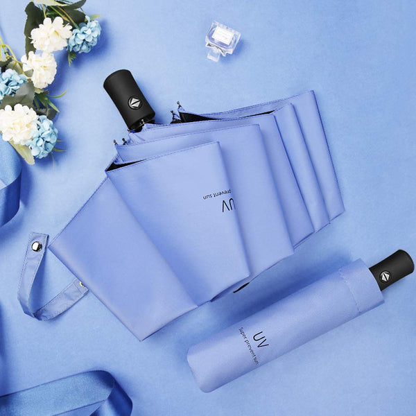 Maibar Umbrella Windproof Strong 24 Ribs Compact Umbrellas Sun UV Protection spf 50 Folding Travel Large Auto Open Close Umbrellas Umbrella (Black)