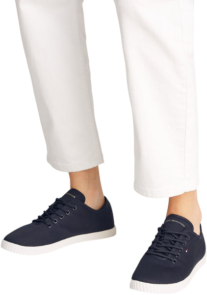 Tommy Hilfiger Women's Canvas Lace Up Sneaker Fw0fw08641 Low Top