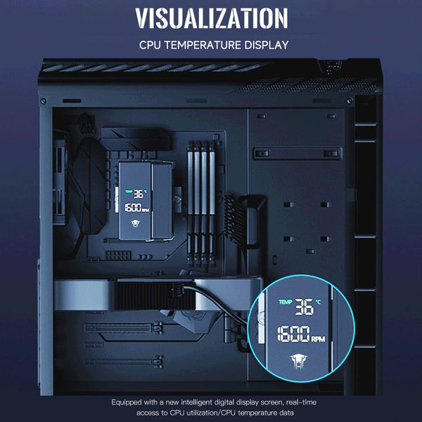TZMRIT KF420 DGT ARGB CPU Cooler with temperature display, for Intel LGA 1700/1200/115X/1851/1366/2011, for AMD AM4/AM5 (BK)