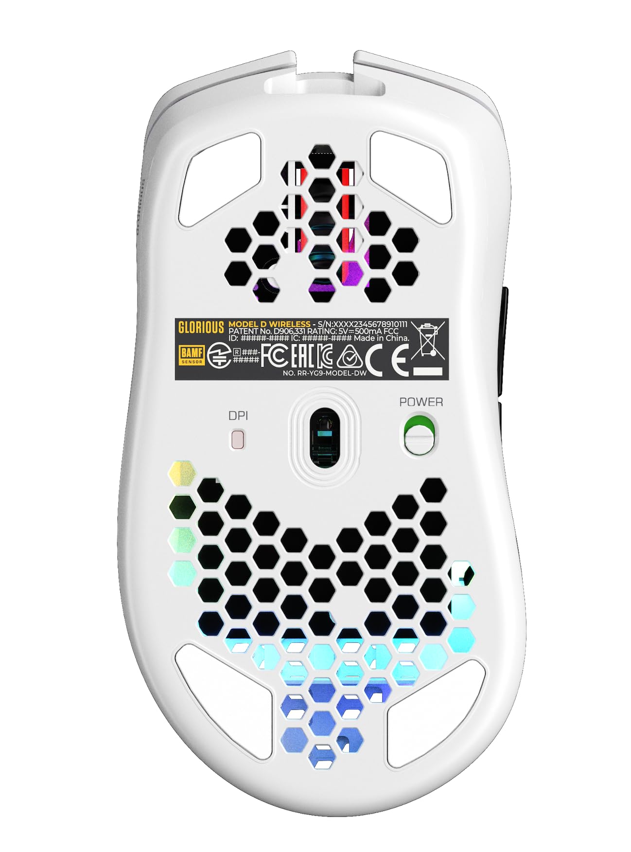 Glorious Gaming Model D Wireless Gaming Mouse - 69g Superlight, Lag Free 2.4Ghz Wireless, Up To 71 Hour Battery, RGB, BAMF Sensor, Ergonomic, 6 Buttons - White