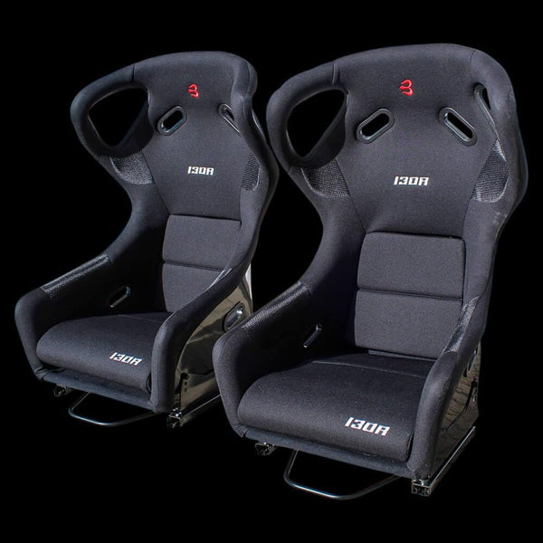 Set of Barbarian Fixed Bucket 130R Racing Seats for Cooper S R53 MINI, Black Felt, Track, Race, Drift