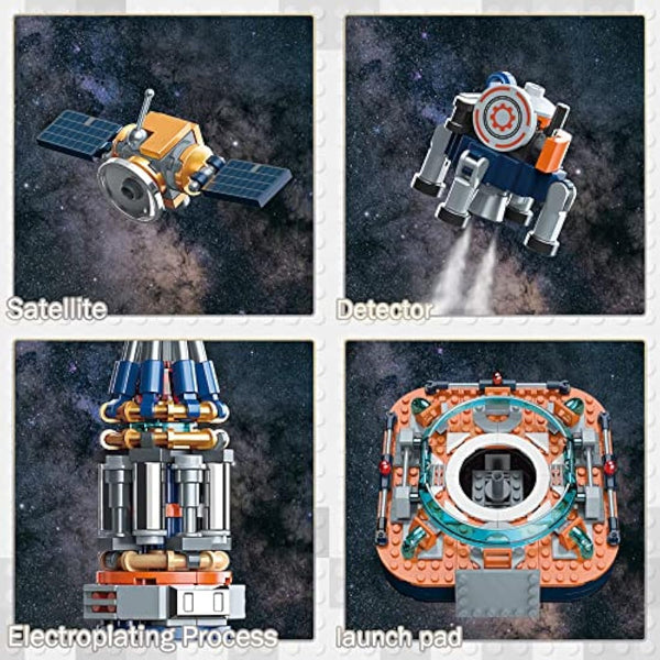 JMBricklayer Space Rocket Model Building Toy Set for Adults to Build, 70110 Space Rocket Sets with Satellite and Probe, Collectible Spacecraft Decor Toys Gifts for Kids Ages 8+ (864 Pieces)