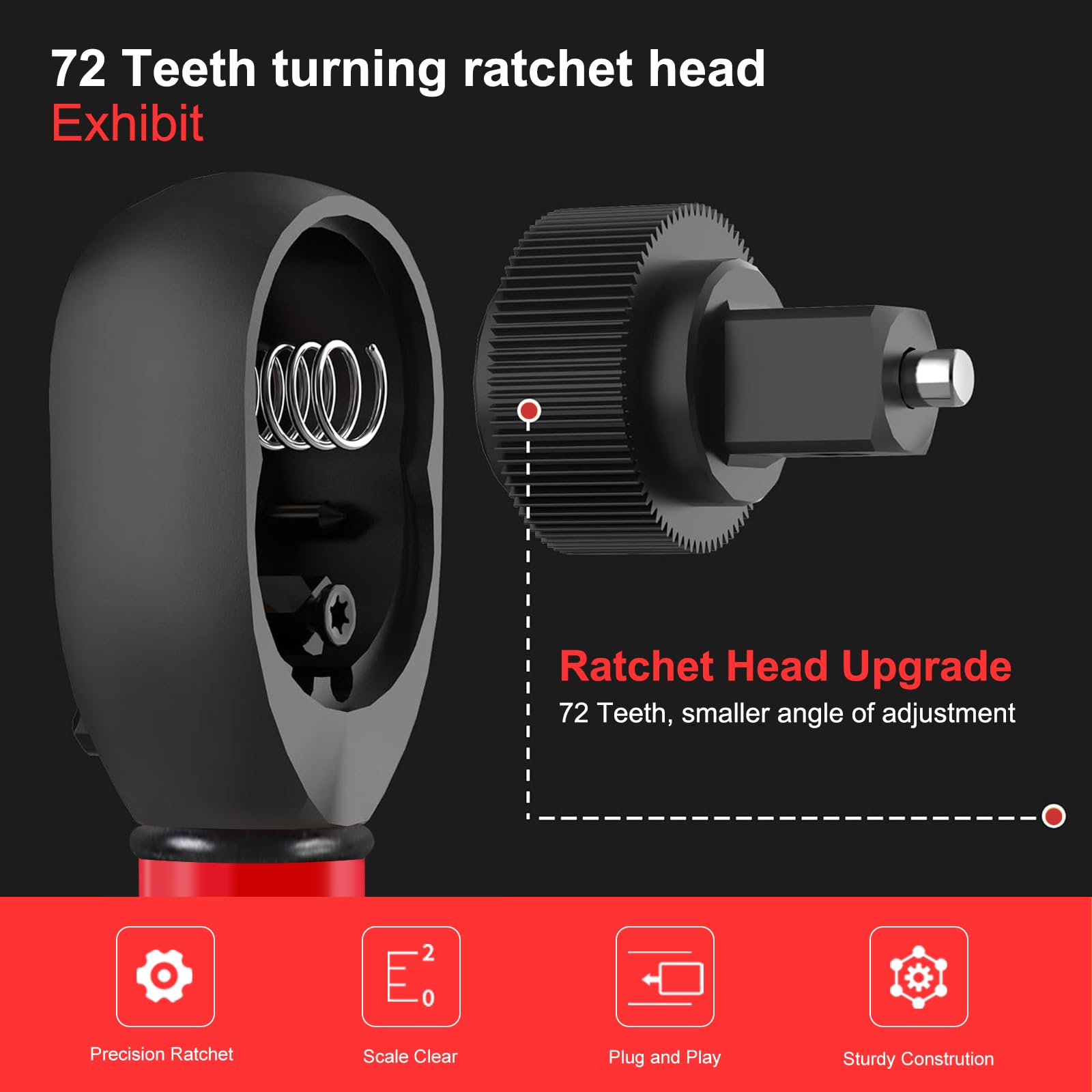 ATsafepro Torque Wrench 3/4 Inch, 100-600 Nm Torque Wrenchs, ±3% Error Accuracy with 48 Teeth Dual-Direction Adjustable for Repair of Car, Truck, Tractor