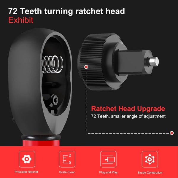 ATsafepro Torque Wrench 3/4 Inch, 100-600 Nm Torque Wrenchs, ±3% Error Accuracy with 48 Teeth Dual-Direction Adjustable for Repair of Car, Truck, Tractor