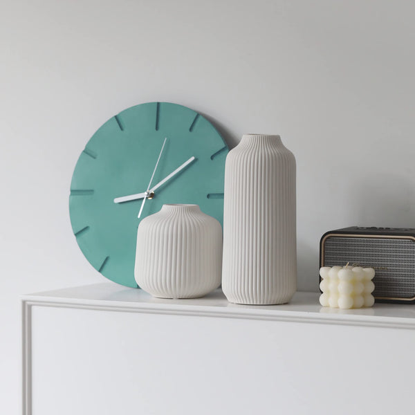 flature Ceramic Vases in Nordic Style, Modern Vase Deco for Pampas Grass, Boho Deco for Windowsill, Vases Set in White Matt, Flower Vase as Home