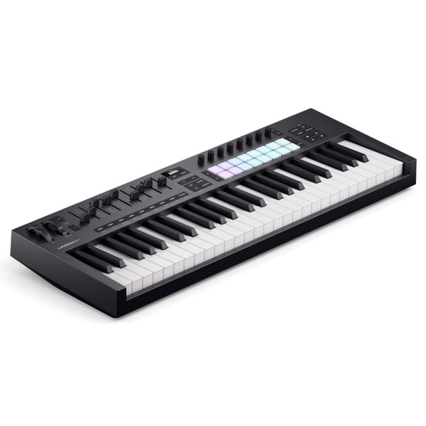 Novation Launchkey Mini 25 [MK4] — Portable 25 Mini-Key, USB, MIDI Keyboard Controller with DAW Integration. Chord Mode, Scale Mode, Drum Pads, and Arpeggiator. Includes Music Creation Software Bundle
