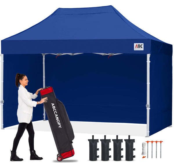 ABCCANOPY 3x6M Pop Up Gazebo Canopy Commercial Tents Market stall with 4 Removable Sidewalls and Roller Bag Bonus 4 Weight Bags (Grey)