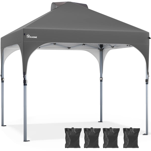 YITAHOME 2.5x2.5M Instant Heavy Duty Pop Up Gazebo, Waterproof Folding Garden Camping Party Tent Canopy Marquee with Roller Bag for Patio Markets Beach