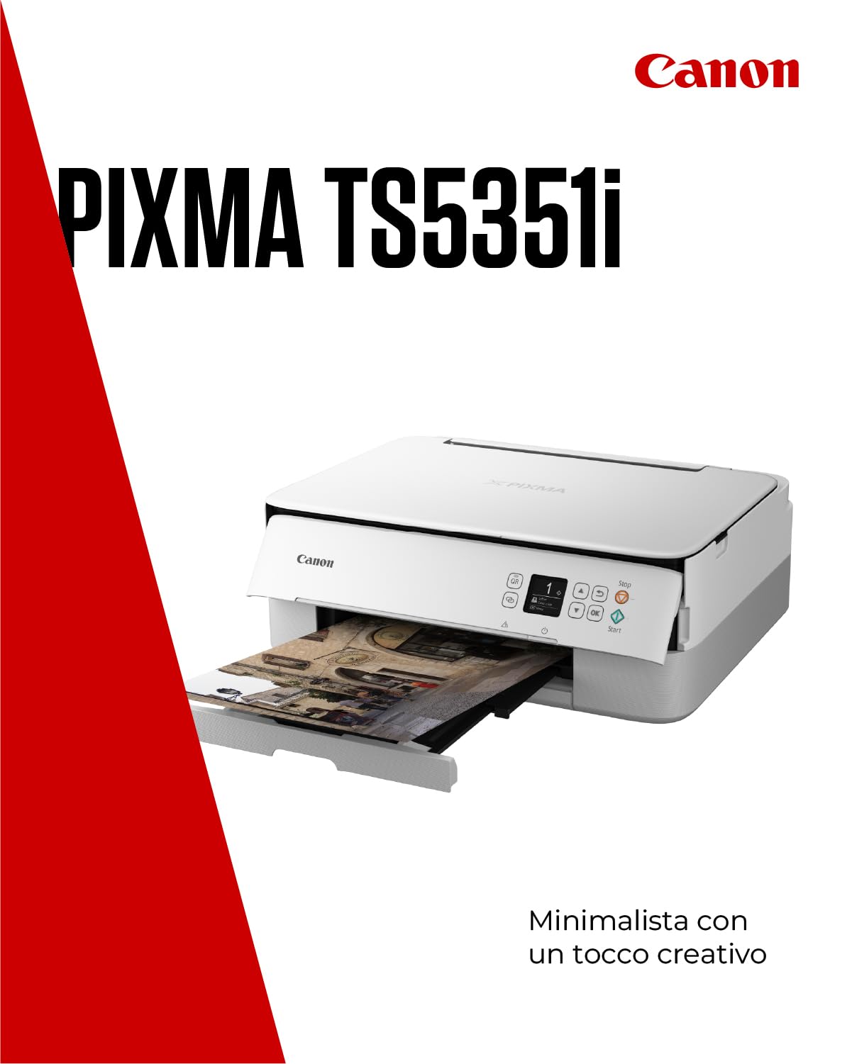 Canon PIXMA TS5350i Wireless Colour 3-in-One Inkjet Printer, Photo Paper Bundle (Black) - Compatible with PIXMA Print Plan; includes PP-201 Glossy II Photo Paper Plus, 20 sheets