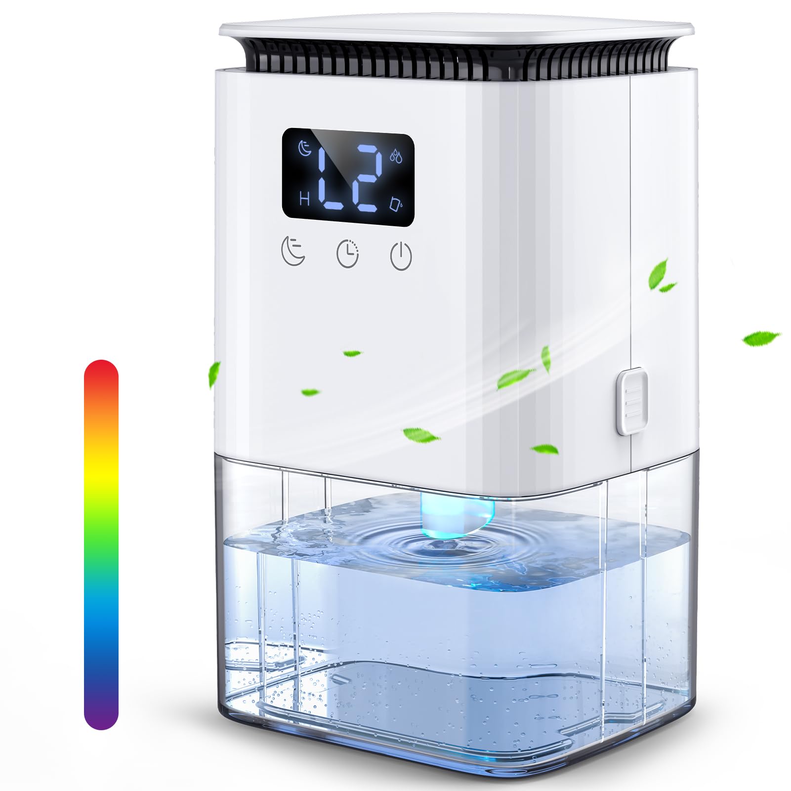 Dehumidifier for Home, 1.3L(43.96 oz) Dehumidifiers for Drying Clothes 2 Mode Auto Shut Off & 24H Timer Touch Control 7-Color Lights Quiet Dehumidifier for Bedroom Bathroom Basements Closet RV