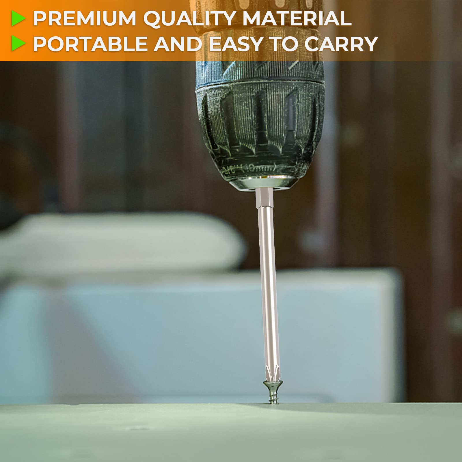 Hakkin 12PC Screwdriver Bits Set - S2 Steel, Magnetic, 3 Inch Slotted & Phillips, 1/4" Hex Shank for Power Screwdriver, Drill, Impact Driver