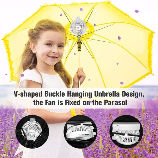 VersionTech Hand Held Fan,Portable Handheld USB Rechargeable Fans with 3 Speeds,Battery Operated Electric Powered Mini Foldable Desk Desktop Fans for Home Office Ceiling Travel Black