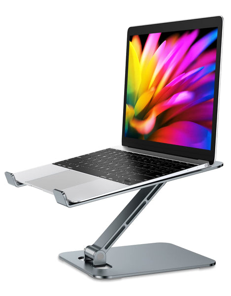 Laptop Stand Lap Desk, Ergonomic Foldable Computer Stand with Adjustable Height, Ventilated Aluminium Alloy Riser Compatible with MacBook Air, Pro, All 10-16" Laptops (Silver)
