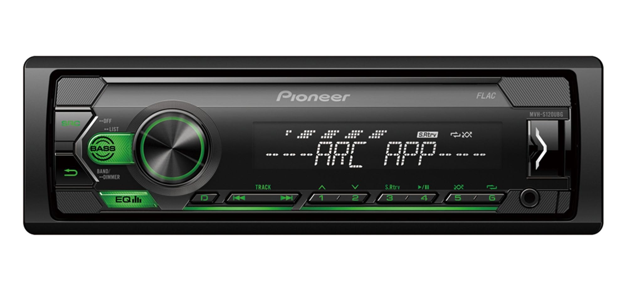 Pioneer MVH-S220DAB 1-DIN receiver with DAB/DAB+, Red illumination, USB and compatible with Apple and Android devices.