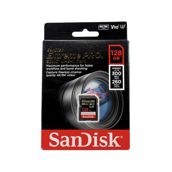 SanDisk 128GB Extreme PRO SDXC card, SD Card, V30 Memory Card, 4K UHD, up to 200 MB/s, SanDisk QuickFlow Technology, RescuePro Deluxe Data Recovery Software, UHS-I, Class 10, U3, V30