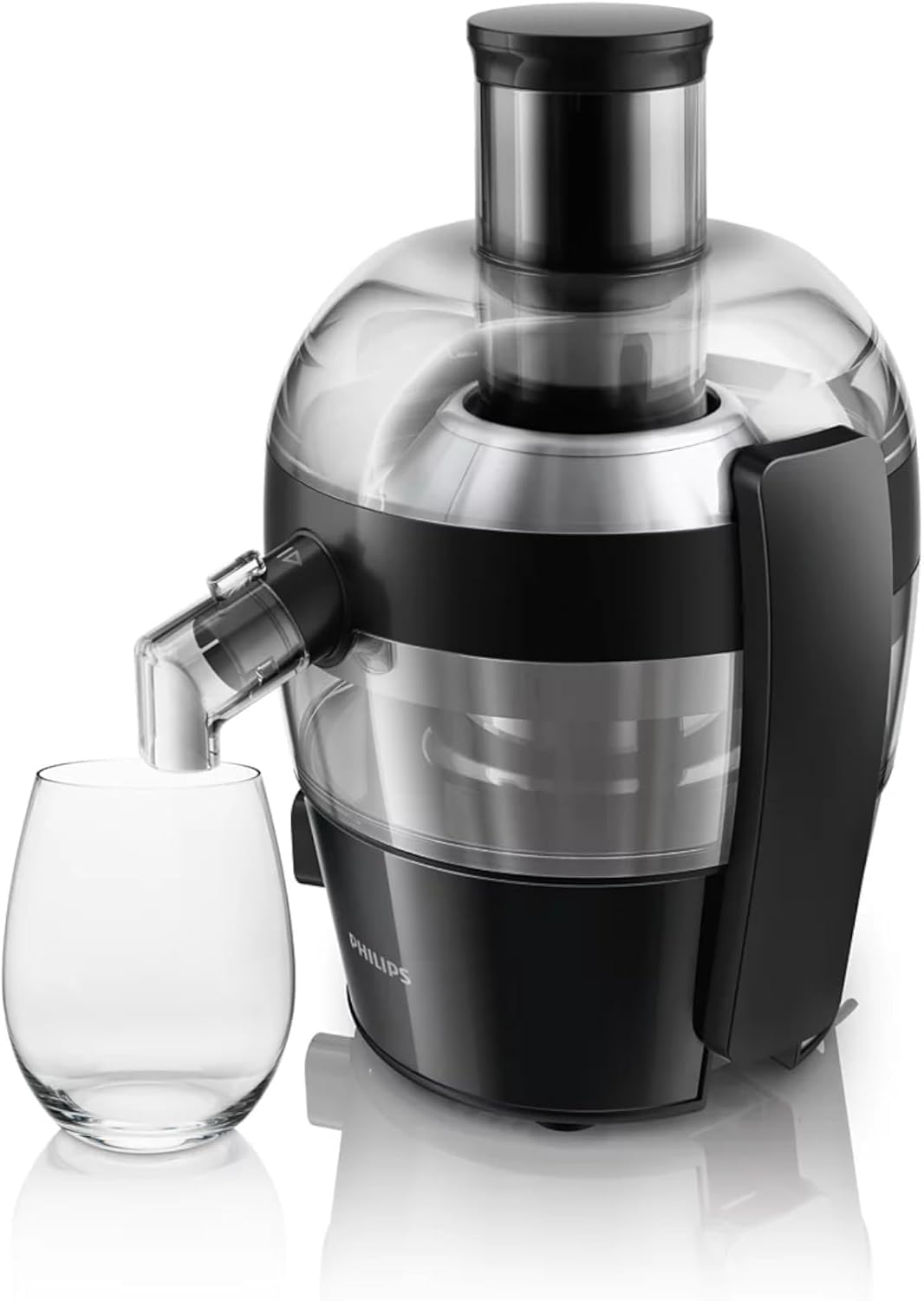 Philips Viva Collection Masticating Juicer, 150W, 1L, XL Tube, Quick Clean Technology, HomeID App, Dishwasher-safe Parts, Drip Stop, Easy Assembly, Compact Storage, Black (HR1889/71)