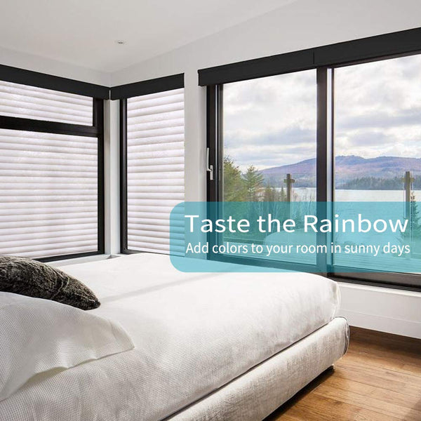 Gyxust Privacy Window Film, Self Adhesive Stripe Privacy Film Opaque No Glue Anti UV (90 * 400cm)