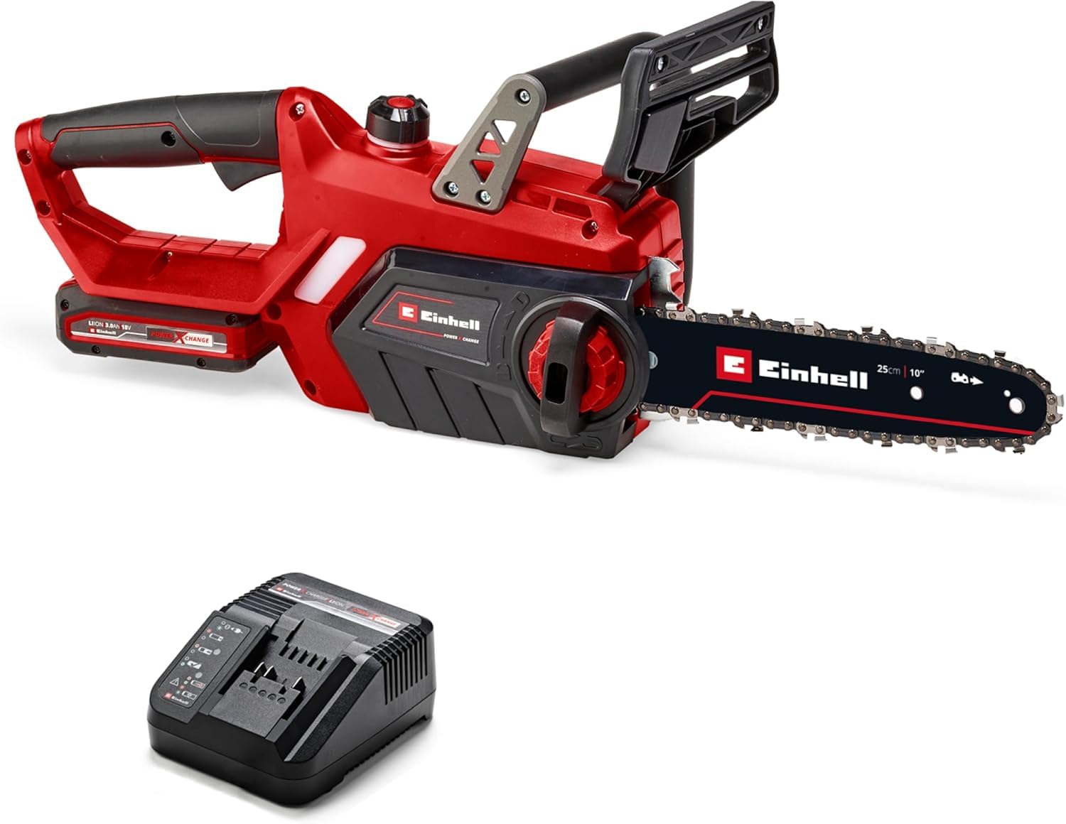 Einhell Power X-Change 18V Cordless Chainsaw - 10 Inch (25cm) Electric Chainsaw Cordless With OREGON Bar and Chain - GE-LC 18/25 Li Solo Battery Chainsaw (Battery Not Included)