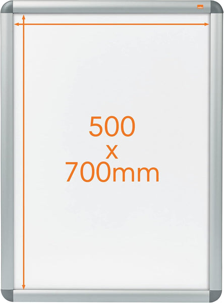 Nobo A3 Poster Frame Sign Holder With Snap Frame, Wall Mounted, Aluminium Trim, Anti-Glare Protective Cover, Premium Plus, Silver, 1902213