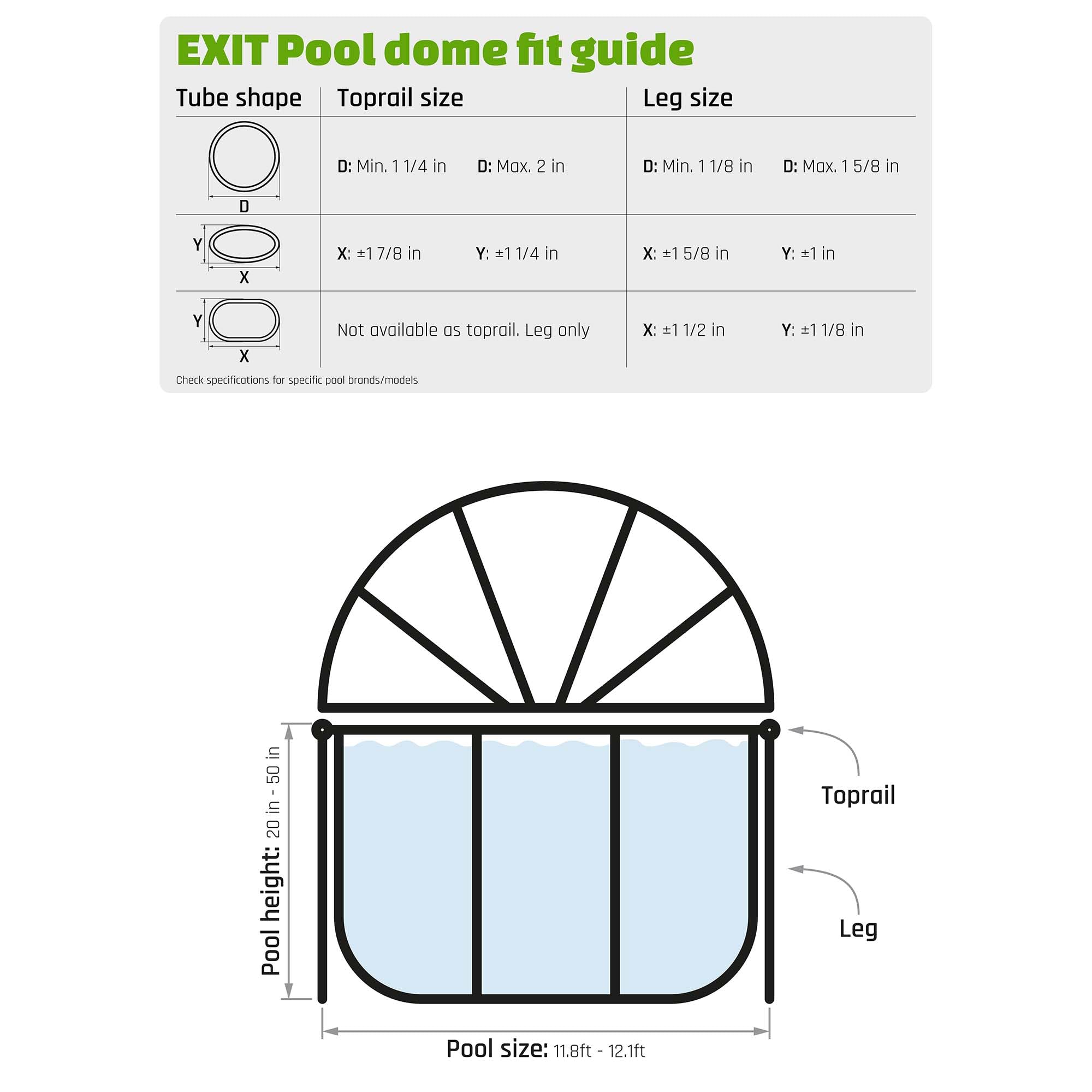 Pool Dome 10 ft - For Intex/Bestway Pools - Keeps Water Warm and Clean - Protects Against Wind and Debris - Excellent Customer Service - Universal Swimming Dome