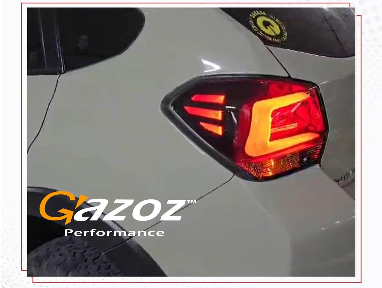 GAZOZ PERFORMANCE Exterior Accessories - LED Tail Lights C Shape Bar R+L Compatible With Subaru Crosstrek 2012-2017 XV & Imprera - Black Smoke Lens Black Base