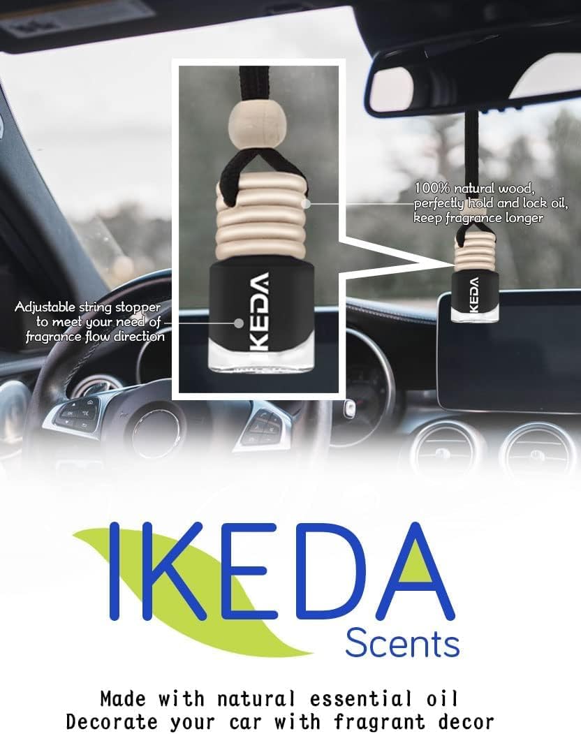 Ikeda scents Ikeda Car Air Fresheners | Automotive Hanging Pendant | Auto Perfume Diffuser with Real Oil | Strong and Long Last Fragrance | Fresh Smell Cover Odours | Car Accessories for Men Women
