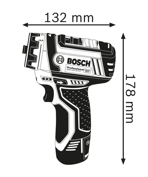 Bosch Professional 12V System Cordless Drill Driver GSR 12V-15 FC (2x battery GBA 12V 2.0Ah, Charger GAL 12V-40, 4x adapter (GFA 12-B, GFA 12-X, GFA 12-W, GFA 12-E, L-BOXX 102)