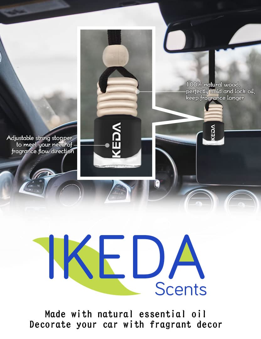 Ikeda scents Ikeda Car Air Fresheners | Automotive Hanging Pendant | Auto Perfume Diffuser with Real Oil | Strong and Long Last Fragrance | Fresh Smell Cover Odours | Car Accessories for Men Women