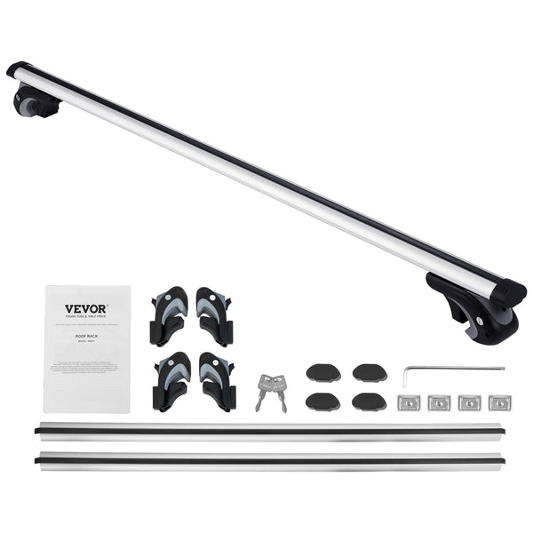 VEVOR Universal Roof Rack Cross Bars, Aluminum Roof Rack Crossbars, Fit Raised Side Rail with Gap, 90KG Load Capacity, Adjustable Crossbars with Locks, for SUVs, Sedans, and Vans