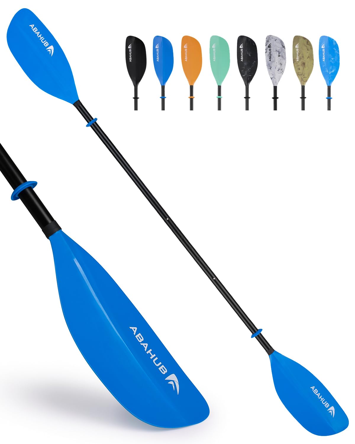 Abahub Adjustable Kayak Paddle 210-230 cm/82-90 Inches Floating Kayaking Oars Boating Oars Canoeing Oars Blue