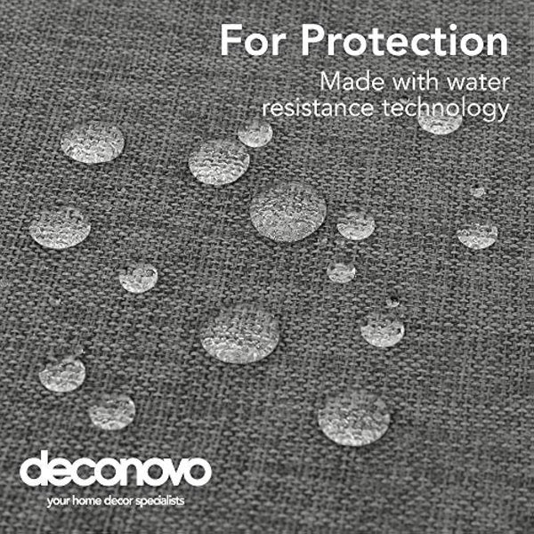 Deconovo - Waterproof Soft Linen Effect Rectangular Tablecloth - Ideal for Dining Rooms, Kitchens, Living Rooms, Gardens - 132 x 178 cm - Grey