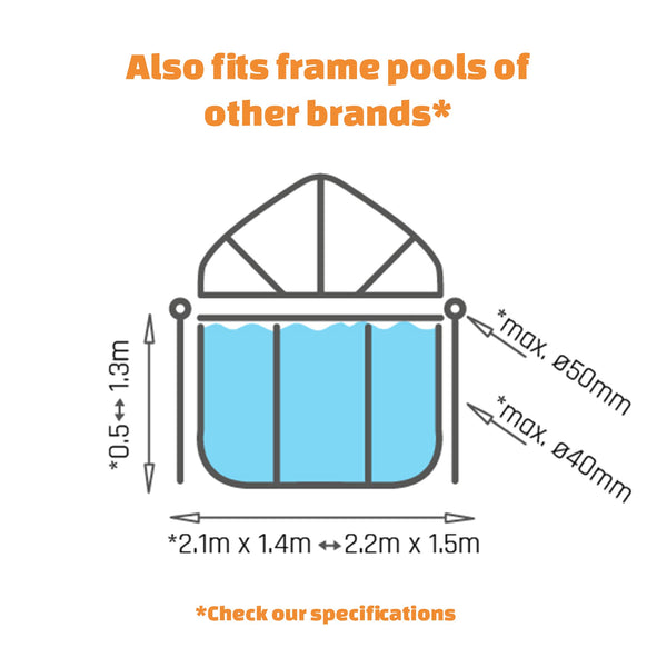 Pool Dome 10x6.6ft - Universal for Rectangular Pools - Keeps Water Warm and Clean - Protects Against Wind and Debris - Excellent Customer Service - Suitable for EXIT and Other Frame Pools