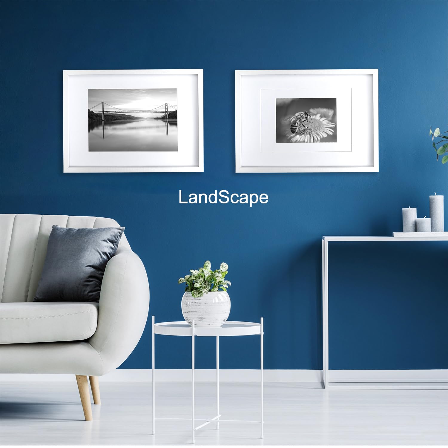 Black 50x70cm Boxed Picture Frames Set of 3 with Mounts for 40x60cm, 70x50cm poster frame with Acid Free mount for 40x60cm photo (Black 3Pack)