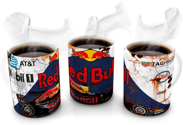 Mugtime (TM) - Inspired by Red Bull F1 Formula One Oil Can car Coffee Tea Mug Ceramic Cup - 330ml 11oz